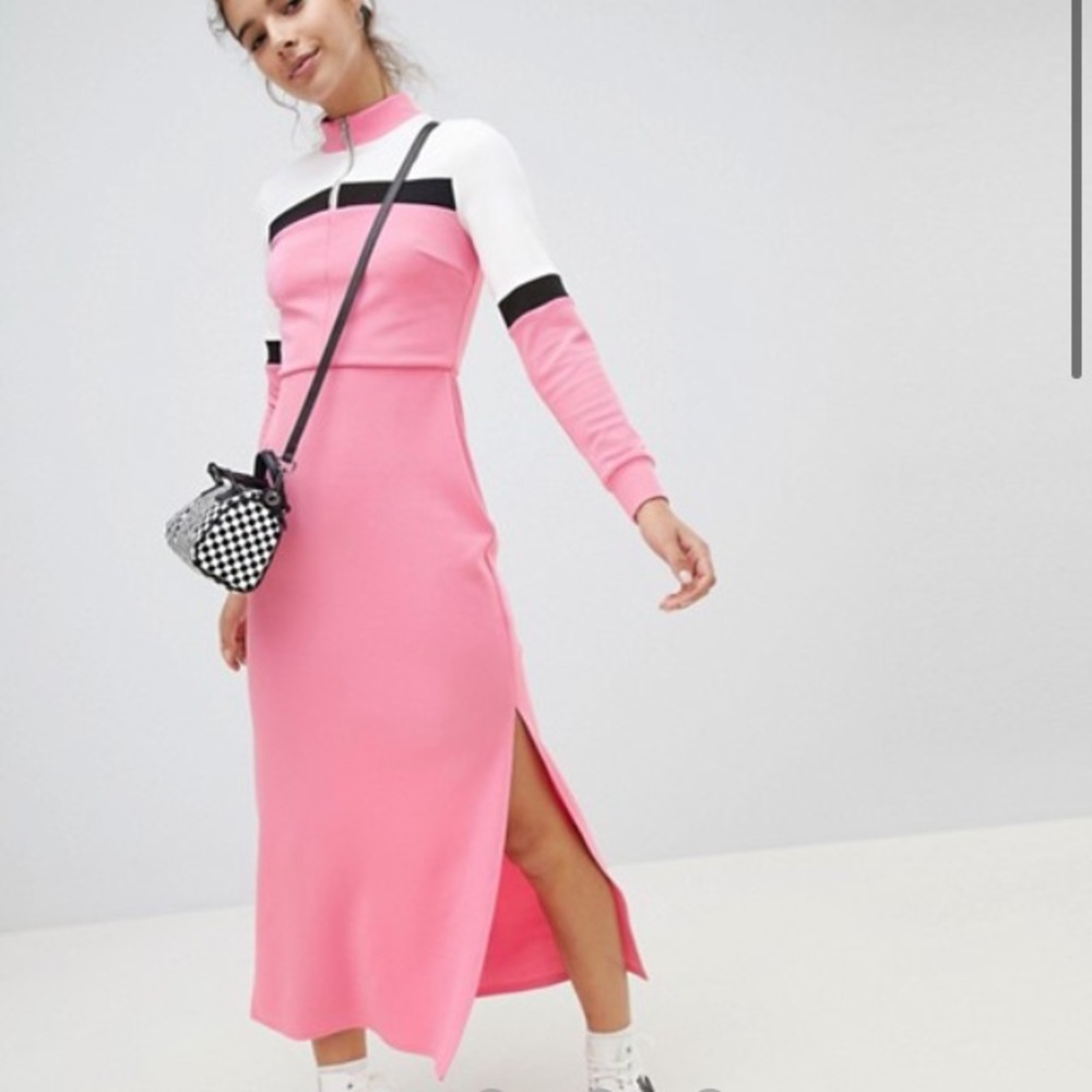 Final Price Asos Color Block Maxi Track Dress - image 1